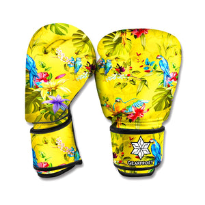 Parrot Tropical Pattern Print Boxing Gloves