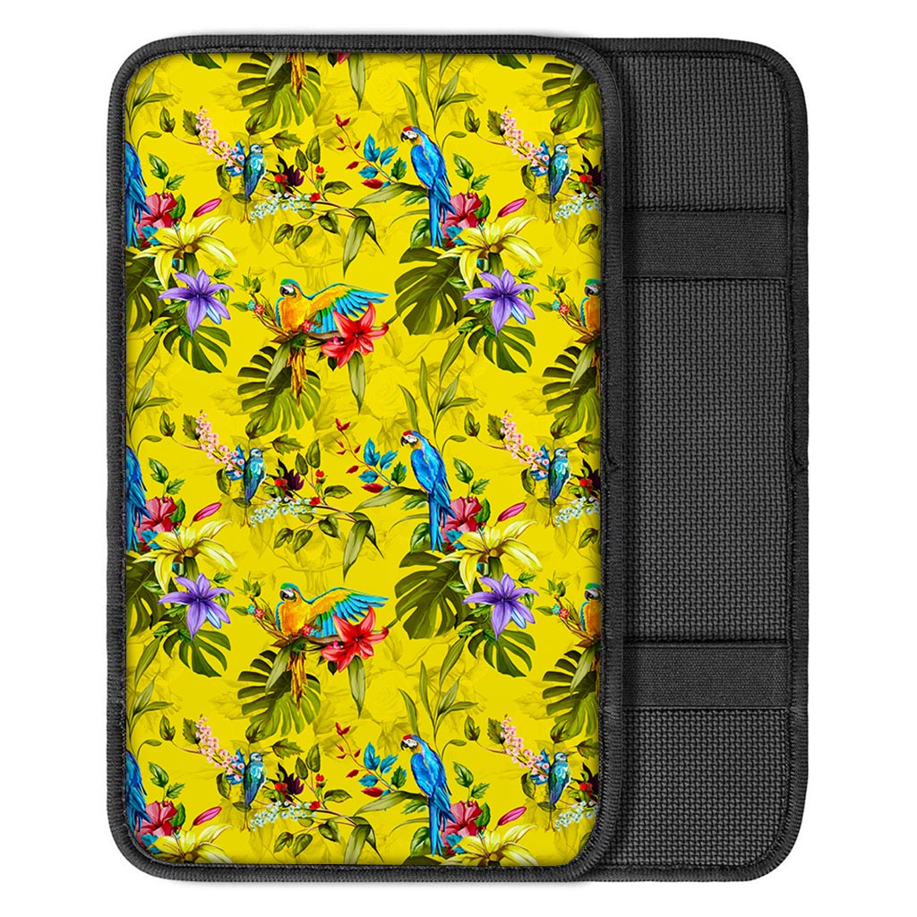 Parrot Tropical Pattern Print Car Center Console Cover