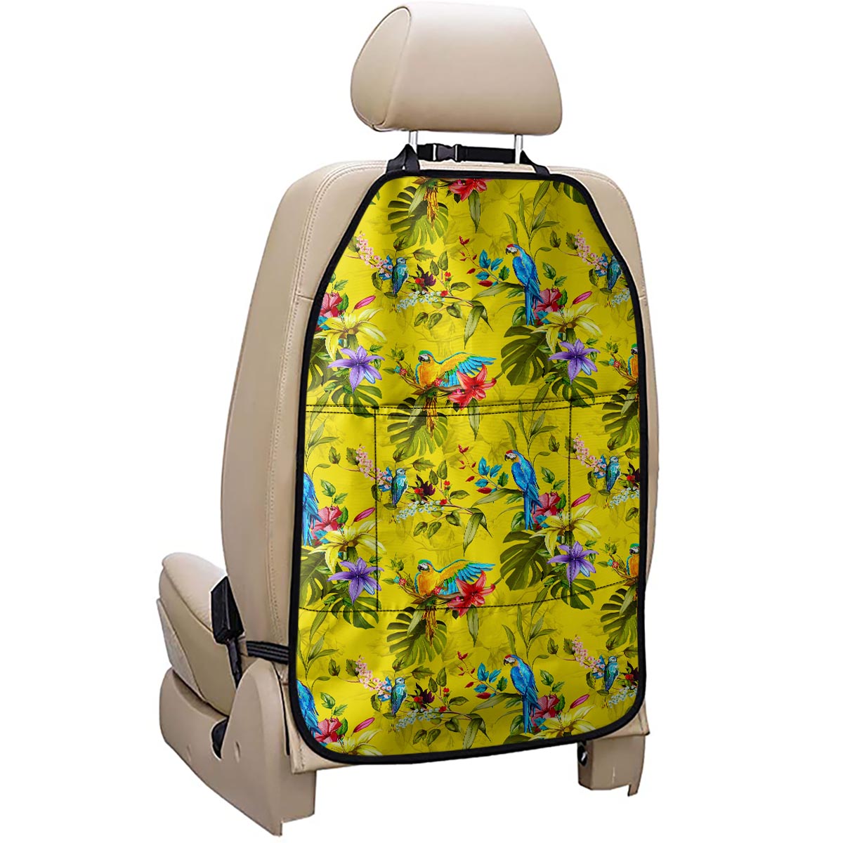Parrot Tropical Pattern Print Car Seat Organizers