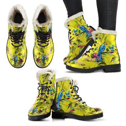 Parrot Tropical Pattern Print Comfy Boots GearFrost
