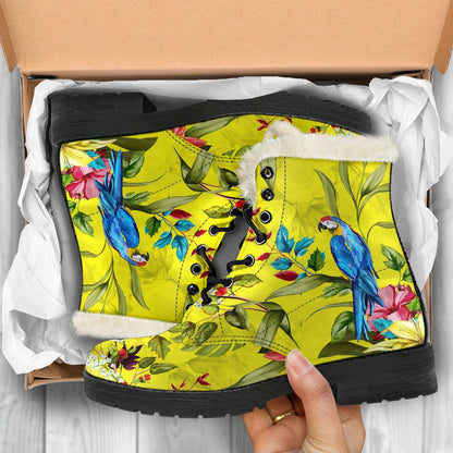 Parrot Tropical Pattern Print Comfy Boots GearFrost