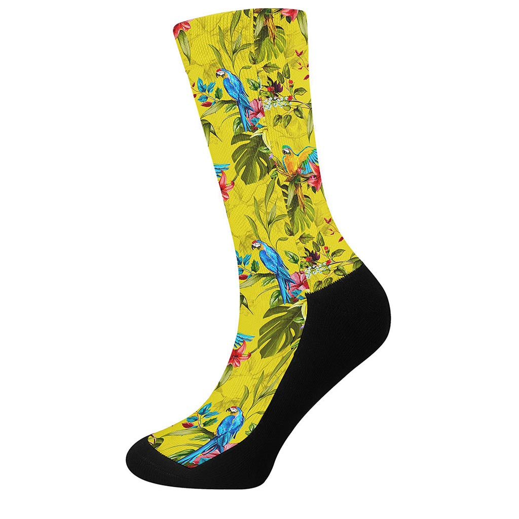 Parrot Tropical Pattern Print Crew Socks