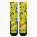 Parrot Tropical Pattern Print Crew Socks