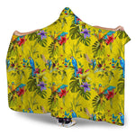 Parrot Tropical Pattern Print Hooded Blanket