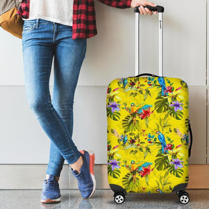 Parrot Tropical Pattern Print Luggage Cover GearFrost