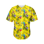 Parrot Tropical Pattern Print Men's Baseball Jersey