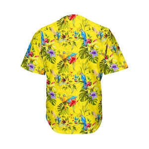 Parrot Tropical Pattern Print Men's Baseball Jersey