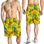 Parrot Tropical Pattern Print Men's Shorts