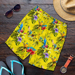 Parrot Tropical Pattern Print Men's Shorts