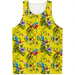 Parrot Tropical Pattern Print Men's Tank Top
