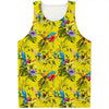 Parrot Tropical Pattern Print Men's Tank Top