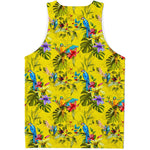 Parrot Tropical Pattern Print Men's Tank Top