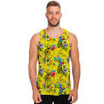 Parrot Tropical Pattern Print Men's Tank Top