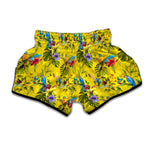 Parrot Tropical Pattern Print Muay Thai Boxing Shorts