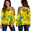 Parrot Tropical Pattern Print Off Shoulder Sweatshirt GearFrost