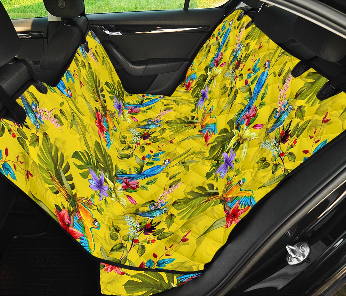 Parrot Tropical Pattern Print Pet Car Back Seat Cover