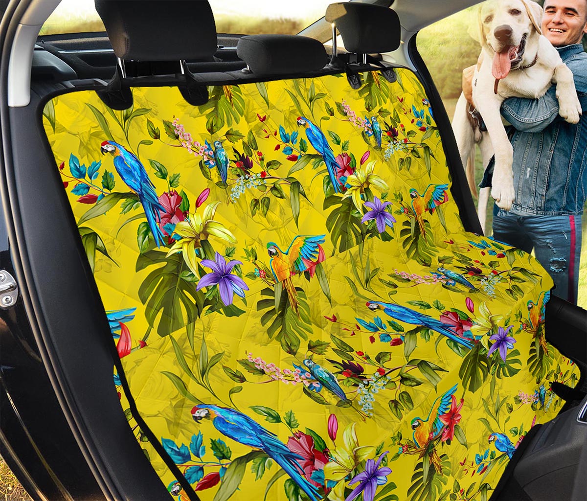 Parrot Tropical Pattern Print Pet Car Back Seat Cover