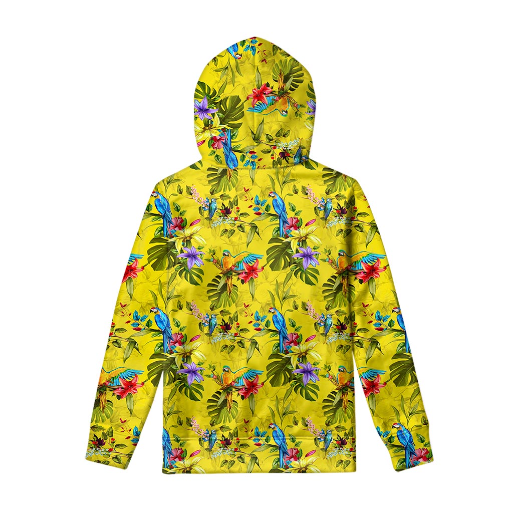 Parrot Tropical Pattern Print Pullover Hoodie