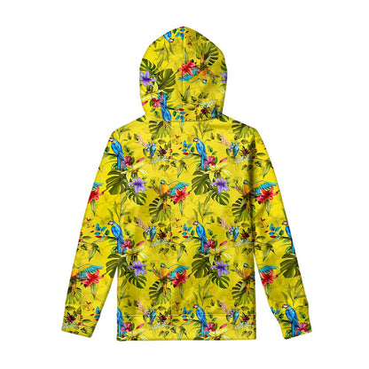 Parrot Tropical Pattern Print Pullover Hoodie