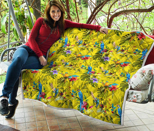 Parrot Tropical Pattern Print Quilt