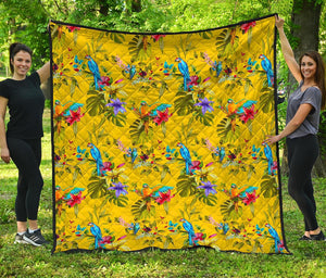 Parrot Tropical Pattern Print Quilt