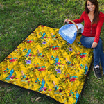 Parrot Tropical Pattern Print Quilt