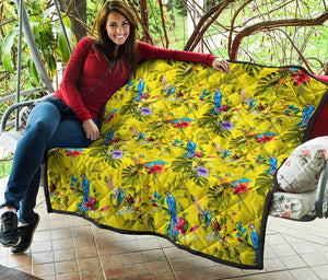 Parrot Tropical Pattern Print Quilt