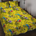 Parrot Tropical Pattern Print Quilt Bed Set