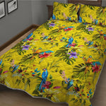 Parrot Tropical Pattern Print Quilt Bed Set