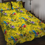 Parrot Tropical Pattern Print Quilt Bed Set