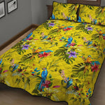 Parrot Tropical Pattern Print Quilt Bed Set