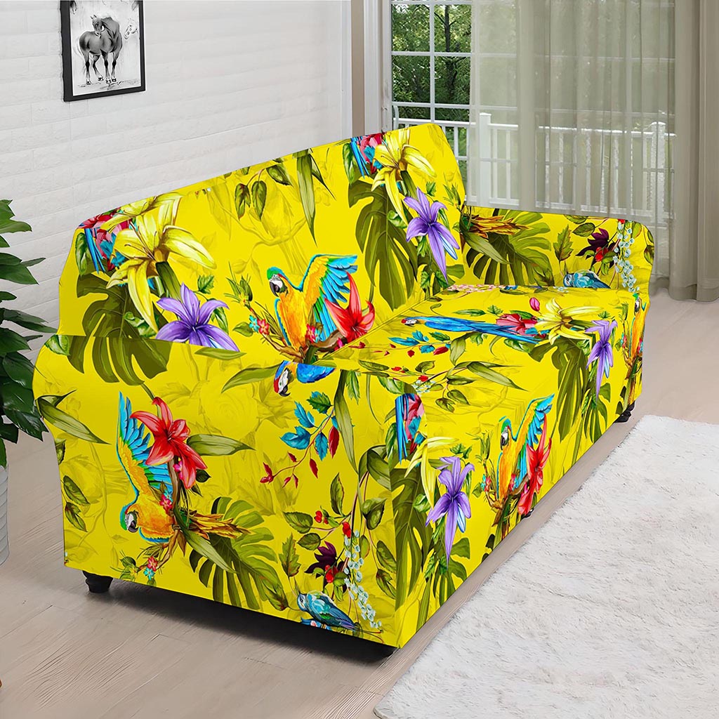 Parrot Tropical Pattern Print Sofa Cover