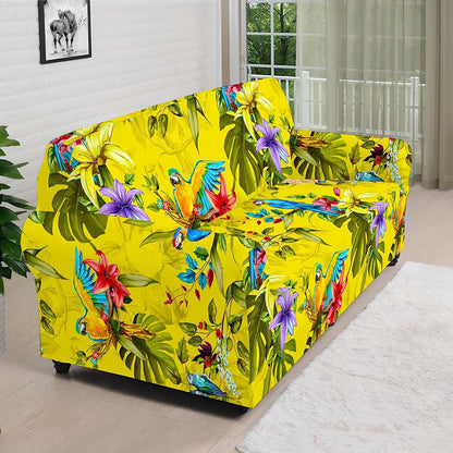 Parrot Tropical Pattern Print Sofa Cover