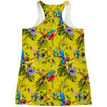 Parrot Tropical Pattern Print Women's Racerback Tank Top