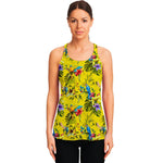 Parrot Tropical Pattern Print Women's Racerback Tank Top