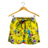 Parrot Tropical Pattern Print Women's Shorts