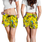 Parrot Tropical Pattern Print Women's Shorts
