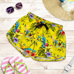 Parrot Tropical Pattern Print Women's Shorts