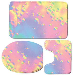 Pastel Acid Melt Print 3 Piece Bath Mat Set