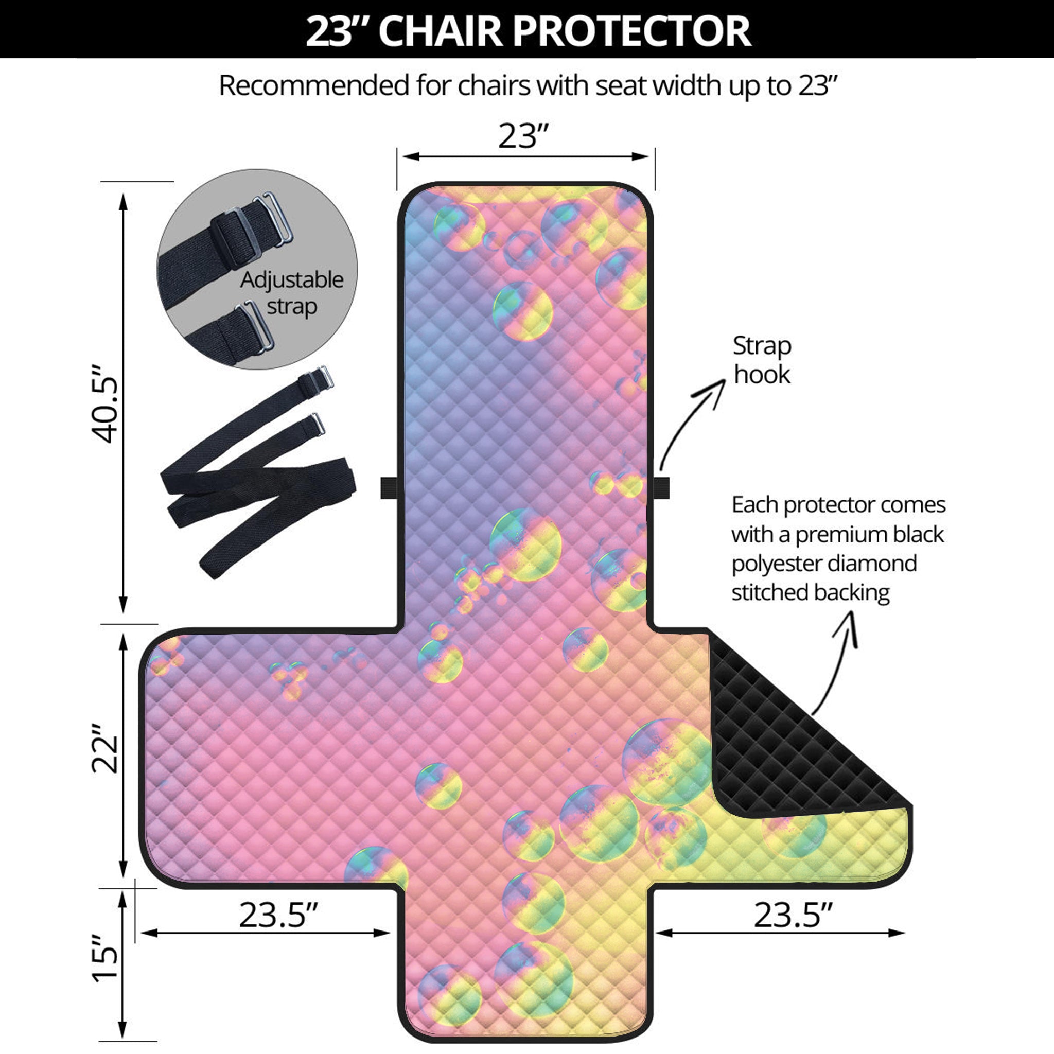 Pastel Acid Melt Print Armchair Protector