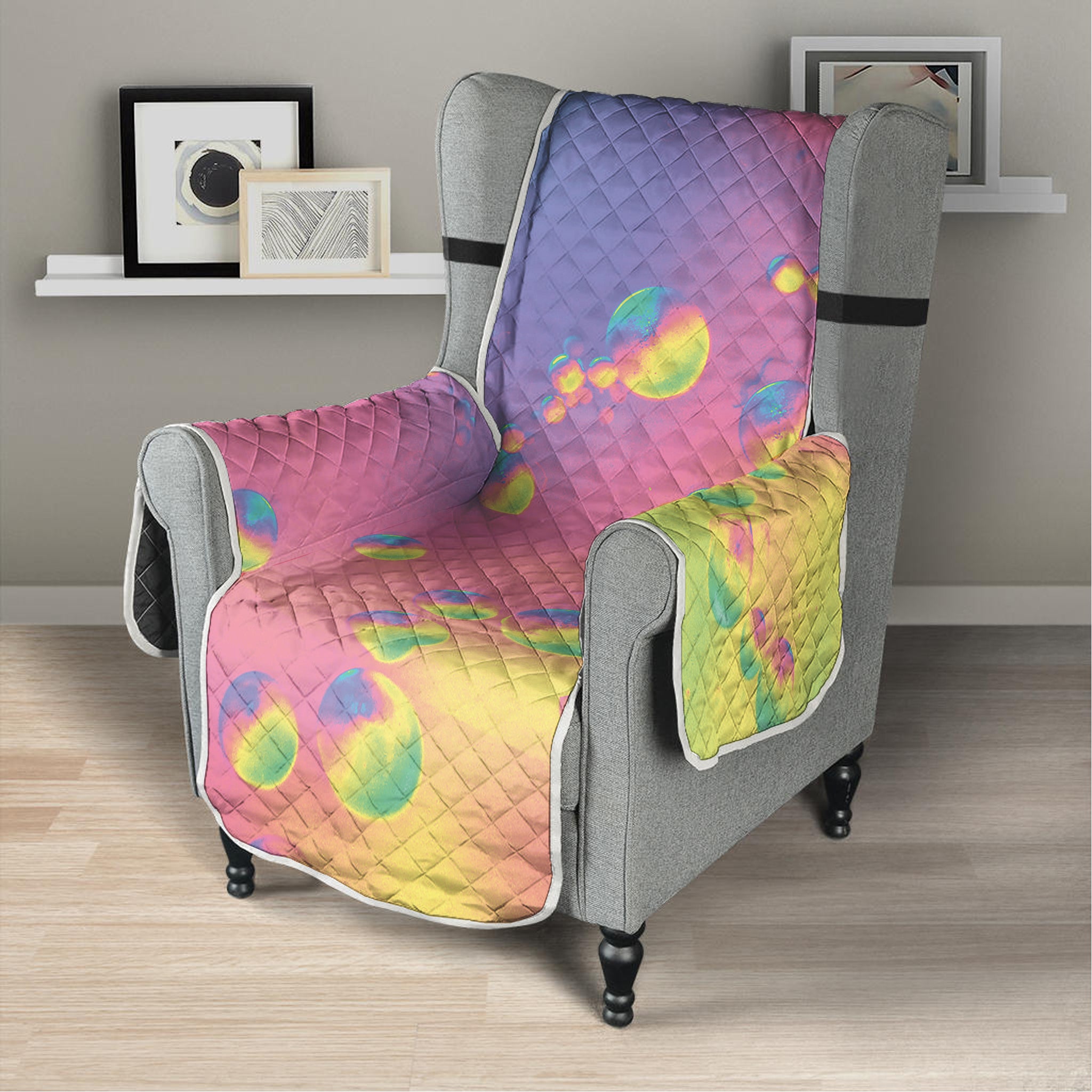 Pastel Acid Melt Print Armchair Protector