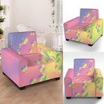 Pastel Acid Melt Print Armchair Slipcover