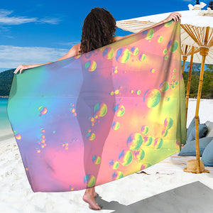 Pastel Acid Melt Print Beach Sarong Wrap