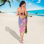 Pastel Acid Melt Print Beach Sarong Wrap