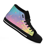 Pastel Acid Melt Print Black High Top Shoes