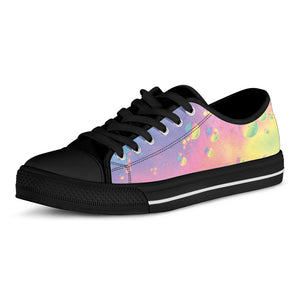 Pastel Acid Melt Print Black Low Top Shoes