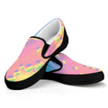 Pastel Acid Melt Print Black Slip On Sneakers