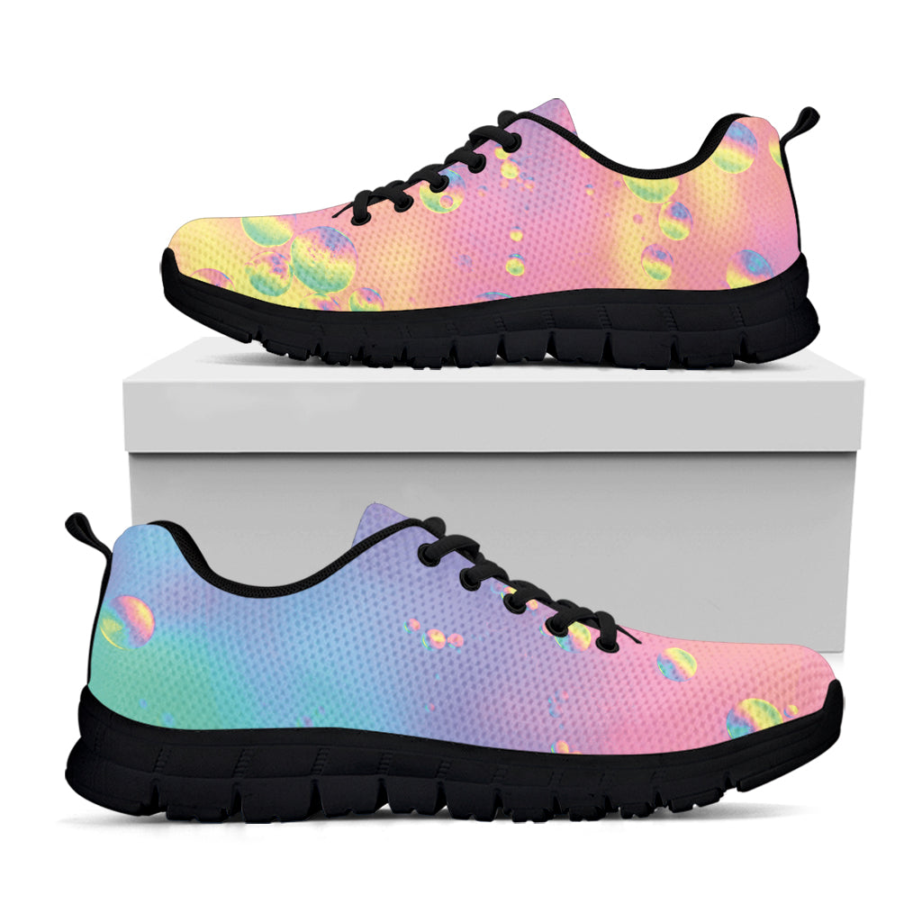 Pastel Acid Melt Print Black Sneakers