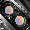 Pastel Acid Melt Print Car Coasters