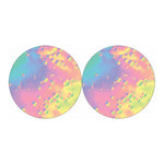 Pastel Acid Melt Print Car Coasters